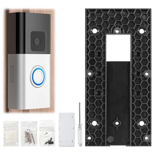 No Drill Doorbell Mount for Ring, Doorbell Accessories Faceplate Only Compatible with Video Battery Doorbell Pro, Plus, Doorbell 3, 3 Plus, 4 Generation, Doorbell Angle Bracket for Apartment
