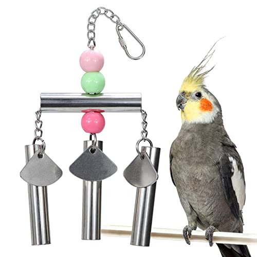 Litewoo Bird Stainless Steel Bell Toys, Safe and Stable Hanging Spoons Pipe Chew Bite Toy（B） - image 8