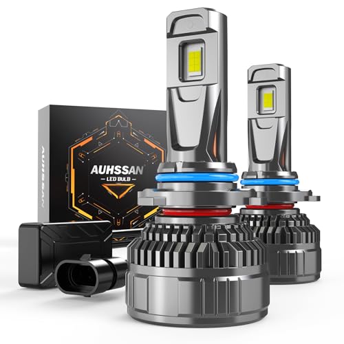 AUHSSAN Bombilla 9006/HB4 LED 200W 40000LM 6500K Blanco, 700% Súper Brillante Lámparas HB4 LED Canbus Coche Kits de Bombilla para Faro Delantero, Plug and Play, Reemplazo Halógeno (2 piezas)