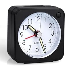 Vicloon Sveglia al Quarzo Analogica, Mini Sveglia Analogico Classico, Sveglia da Comodino Silenziosa, Orologio da Tavolo con Funzione Snooze e Luce, per Camera da Letto e Ufficio (Senza Batteria)