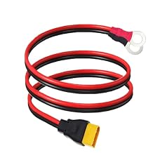 XT90 to O-Ring Connector Cable,10AWG XT90 Male to Double O-Ring Connector Cable for RC Battery Solar Portable Power Power Station and Solar Panel 3.3FT