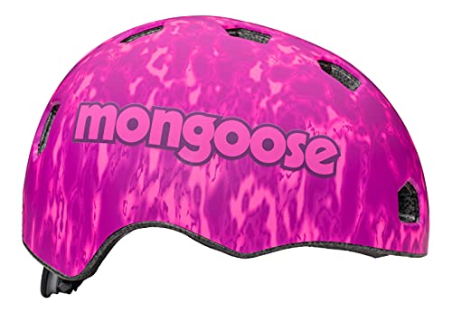 Mongoose Bmx Girls Bike Helment, Multi Sport Kids Helmet, Kids, Pink Acid #TOP1