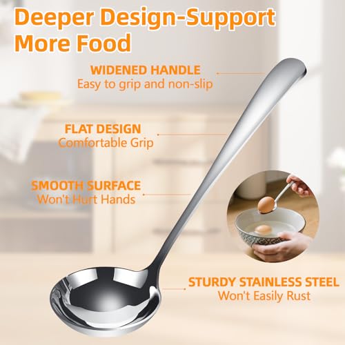 Miniatura 2 de 2 Piezas Cucharones De Cocina, Cucharón Acero Inoxidable, Acero Inoxidable Cucharones Pequeños, Para Servir Y Servir Sopas Y Guisos, Cuchara De Sopa De Para Cocinar