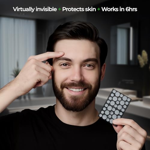 Image of Beardo Acne Pimple Patch for Face with Salicylic Acid (72 dots) | Waterproof Patches for Active Acne | Absorbs Pimple Overnight and Reduces Excess Oil | Pimple Patches for Men