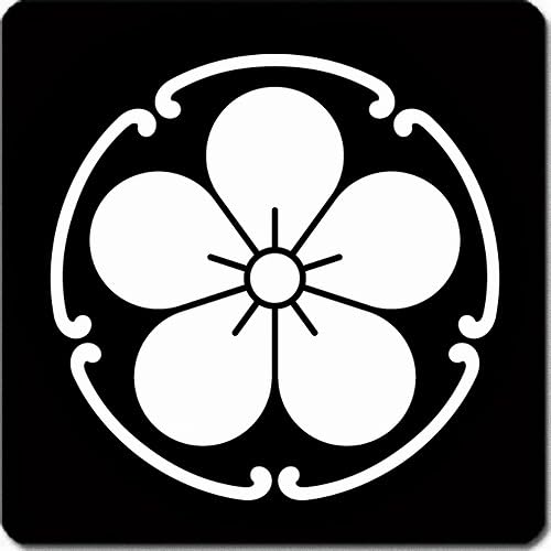 Amazon | 家紋シール 6514_五つ鐶に梅の花 6cm x 6cm 4枚セット