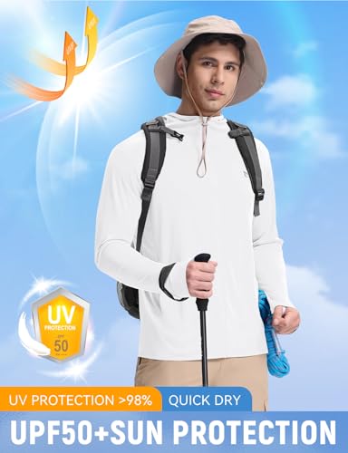 baleaf Men's UPF 50+ Full Zip Light Jacket Hooded Long Sleeve Cooling Shirt with Pocket Hiking Fishing Outdoor Performance2