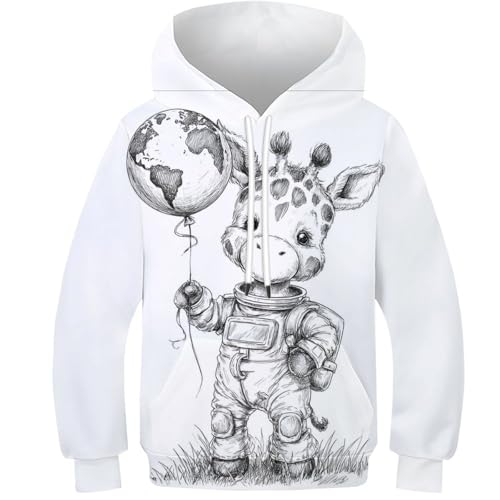 Sweat à capuche enfant imprimé 3D chaud et confortable avec poche kangourou
