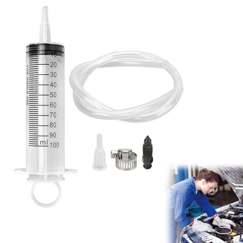 Herramienta de Purga 100 ml, Jeringa Cambio Líquido Manguera 50 cm, Universal Kit Freno Disco Hidráulico, Kit de Purga de Aceite de Freno de Jeringa, Kit de Purga de Frenos de Moto
