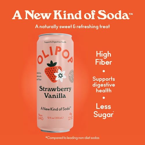 Save 33% on OLIPOP Prebiotic Strawberry Vanilla Soda (12 Cans)