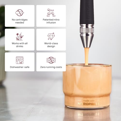 Image of NitroPress DS Electric Nitro Cold Brew Coffee & Cocktail Maker Machine, Air-Powered Nitro Coffee Maker & Nitrogen Infuser for Coffee Matcha Cocktails & Drinks Stainless Steel Home Bar Beverage System