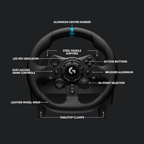 image for Logitech G923 Racing Wheel and Pedals, TRUEFORCE Force Feedback + Logi