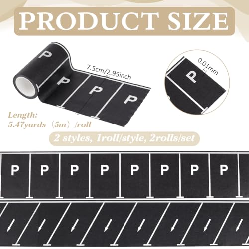 Ruban adhesif pour circuit de voiture PH PandaHall noir de 7.3cm de large pour grand jeu