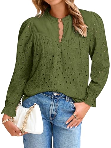 Amazon.com: Simplee Womens Casual Tops Blouse 2025 Eyelet