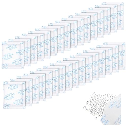 Joyfolk 100pcs 20 Gram Silica Gel Packets Desiccant Packs for Storage Food Safe Moisture Absorber Packs for Spices Jewelry Clothes Shoes Electronics Seeds Safes, etc