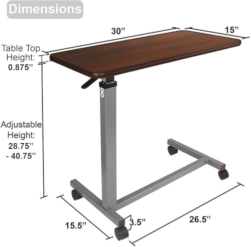 HealthLine Overbed Height Adjustable Auto Touch Labtop Table