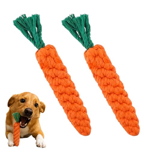 KYLOS Giocattoli Da Masticare Per Cuccioli, Carota, Confezione Da 2 Pezzi Di Corda Intrecciata Giocattolo Per Cani Di Piccola Taglia Pulizia Dei Denti
