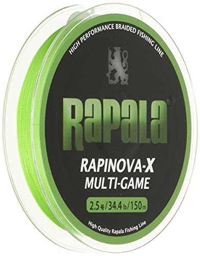 Rapala(ラパラ) PEライン ラピノヴァX マルチゲーム 150m 2.5号 34.4lb 4本編み ライムグリーン RLX150M25LG 1枚目