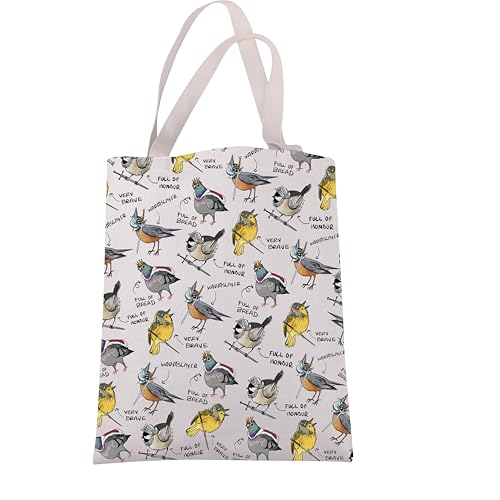 Sac fourre-tout oiseaux amusant en toile imprimée pour le quotidien