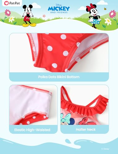 Image of Disney Elsa Princess Toddler Girls Two Piece Tankini Top and Bow Tie Bikini Bottom Beach Swimsuit Set