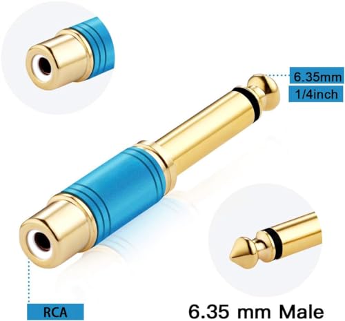 Adaptador RCA a Jack 1/4 TS Mono 2 Pack Tisino miniatura 3