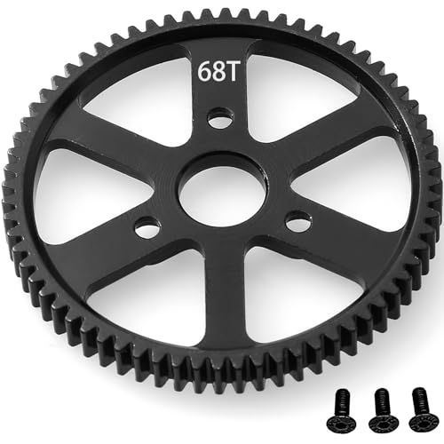 32P Spur Gear, 68T 0.8 Metric Pitch, Compatible with 32P, Hardened Steel 68 Tooth 0.8M Spur Main Gear for 1/10 TRAXXAS Ford Rustler Slash Stampede 4X4 Summit T-Maxx E-REVO Jato Arrma, Replace #3961