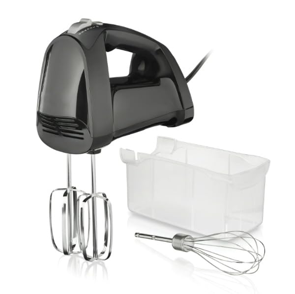 6-Speed Hand Mixer with Quick Burst and Storage Case – Compact and Powerful Electric Mixer for Baking, Whipping, and Mixing – Sleek Black Design