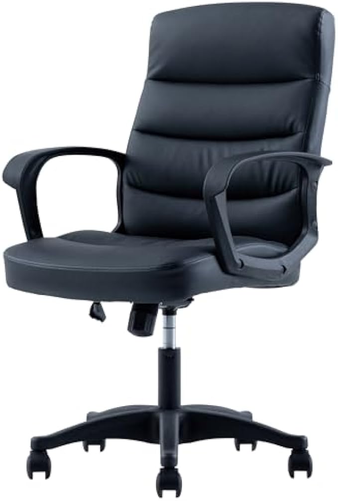 Seki Furniture Office Chair Desk Chair Synthetic Leather Dormy Black 377272