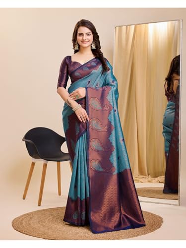 Image of Avantika Fashion Women's Kanjivaram Soft Silk Banarasi Sarees With Blouse Piece For Women