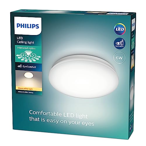 Philips Moire Deckenleuchte, 6W, rund, warmweiß, weiß