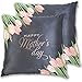 2 Pezzi Copri Cuscini Festa della Mamma Bella Primavera Rosa Tulipani Fiori Foglia Copricuscini semplicità Cuscino Copricuscini Quadrate Federa per Auto, Camera, Sedia, 45X45Cm