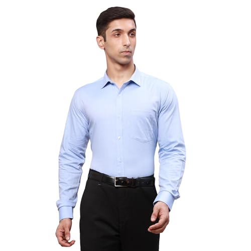 Image of Park Avenue Men's Pure Cotton Structure Pattern Slim Fit Semi Cutaway Collar Full Sleeve Formal Shirt