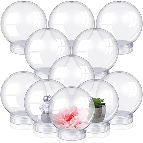 30 Pieces DIY Clear Plastic Water Globe Snow Globe 5 Inch Clear Snow Globe with Screw Off Cap for DIY Crafts Christmas Home Decoration