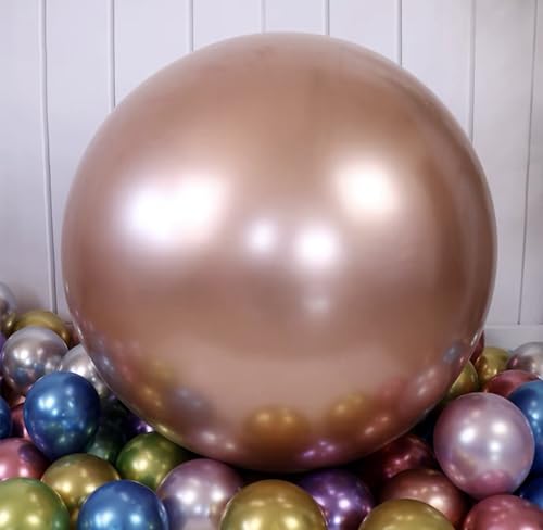 Image of KALOR Metallic Rose Gold Giant 36 Inch 9pcs Large Latex Balloons