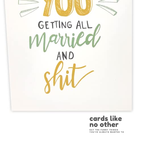 Sleazy Greetings Funny Wedding Card For Marriage Engagement - Adult Humor Dirty Wedding Congratulations Card (Married And Shit) #TOP5