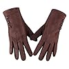 WENZHOU Dames winter touchscreen lederen handschoenen, super zacht, warm en elegant van suède, mouwen in ecologisch…