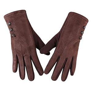 WENZHOU Dames winter touchscreen lederen handschoenen, super zacht, warm en elegant van suède, mouwen in ecologisch…