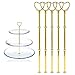 Nsiwem 5 Imposta Alzata per Torta Cake Stand Accessori Kit Kit Stand per Torte aste per Torte Supporto per Dessert Maniglia 3 Livelli di Stand per Il tè pomeridiano(Cuore, Oro)