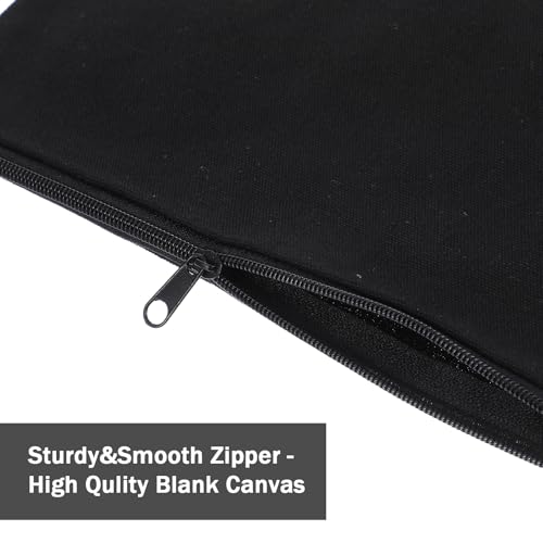 Image of 50 Pack Canvas Zipper pencil Pouch Bulk Blank DIY Craft Bag canvas makeup Pouch Multipurpose Toiletry Tote Bag for Makeup Travel Cosmetic Stationary Storage(Black)