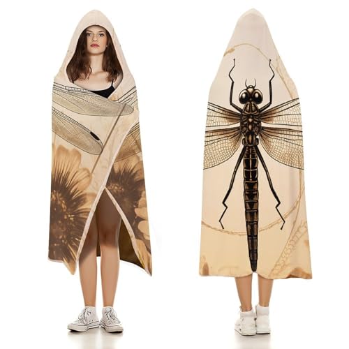 Cape à capuche libellule anti-froid pour bureau et voyage - 3