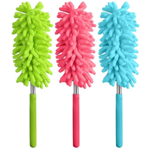 Fackelmann Plumeau télescopique pour poussière, plumeau Microfibre, 27 à 76 cm