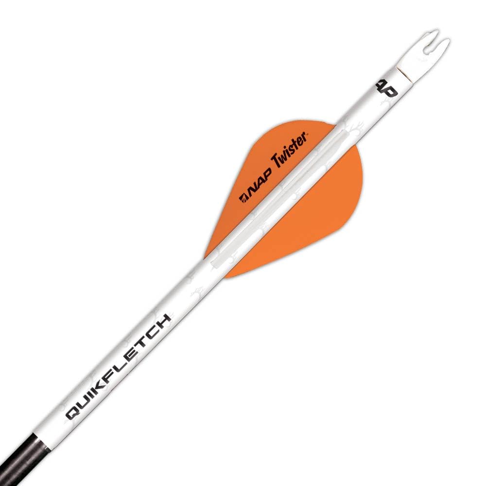 6-Pack 2-Inch Quickfletch Twister Vanes (White/Orange)