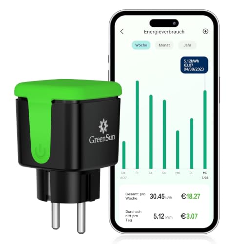 GreenSun WLAN Steckdose Outdoor mit Smart Life App und...