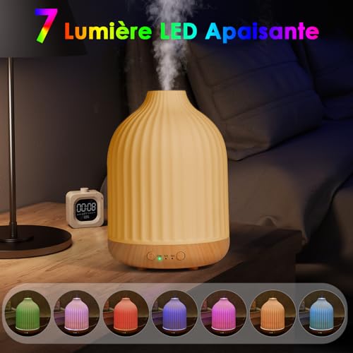 Diffuseur huiles essentielles céramique blanc 250ml humidificateur