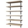 WOPITUES Wood Floating Shelves Set of 6, Shelves for Wall Decor, Farmhouse Shelf for Bedroom, Bathroom Storage Shelves, Book Shelves for Living Room – Rustic Brown