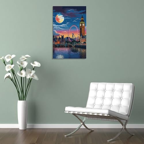 Impression sur toile Londres Cityscape décoration maison salon