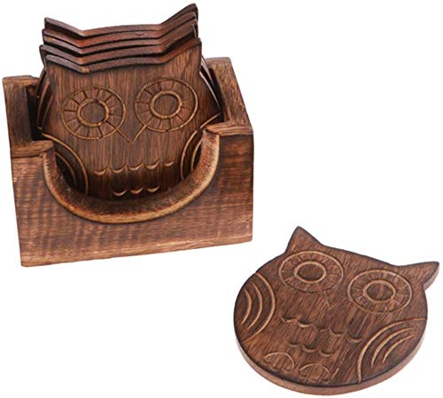 Indus Lifespace - Ensemble de Six sous-Verres en Bois de Hibou Cover