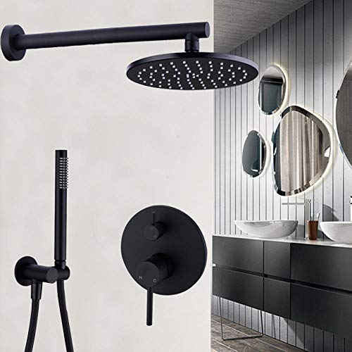Mitigeur de bain thermostatique noir et douche cascade pour une salle de bain moderne