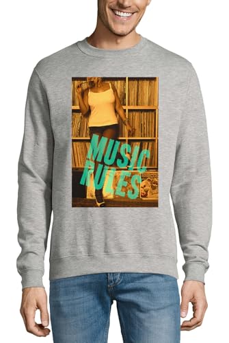 Pull en coton gris vêtement musique grand format XXL pour fille