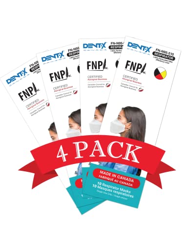 Canadian Made FNN95-510 Respirator Mask With EARLOOP 40 Pack (Adults, White)