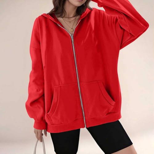 Womens Zip Up Hoodies Plus Size Long Sleeve Hooded Sweatshirts Fall Winter Casual Fashion Jacket with Pockets2